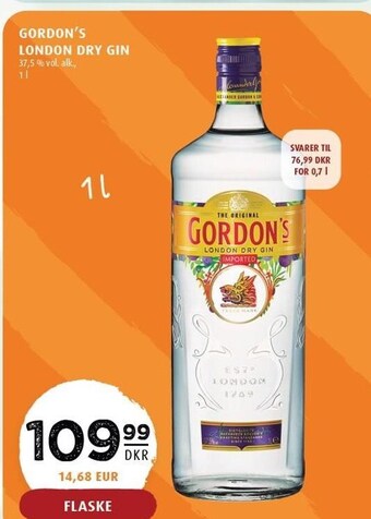 Scandinavian Park Gordon's london dry gin tilbud