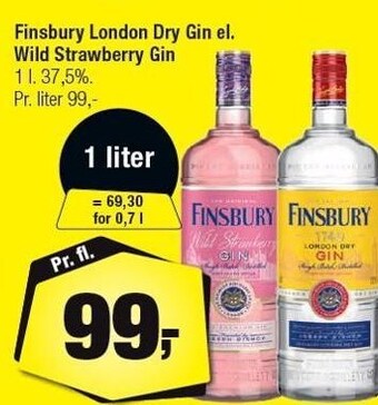 Calle Finsbury london dry el. wild strawberry gin tilbud