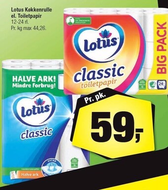 Calle Lotus køkkenrulle el. toiletpapir tilbud