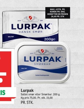 SPAR Lurpak tilbud