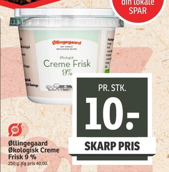 SPAR Øllingegaard Økologisk Creme Frisk 9% tilbud