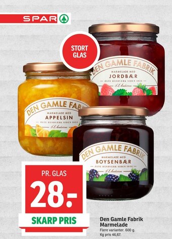 SPAR Den Gamle Fabrik Marmelade tilbud