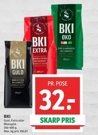 SPAR BKI Guld, Extra eller Økologisk. tilbud