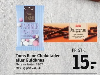 SPAR Toms Rene Chokolader eller Guldknas tilbud