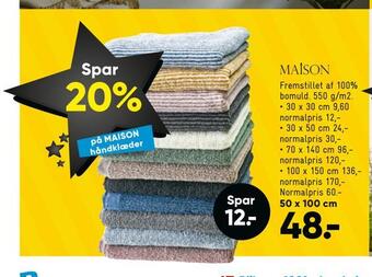 Bilka Spar 20% på maison håndklæder tilbud