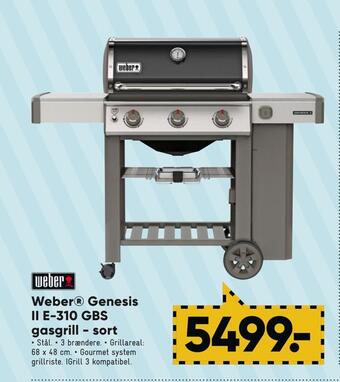 Bilka Weber® genesis ii e-310 gbs gasgrill - sort tilbud