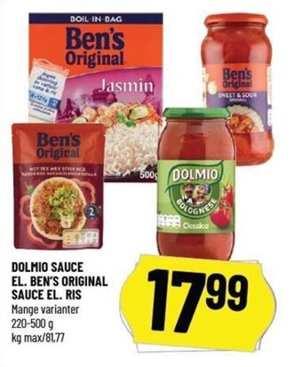Løvbjerg DOLMIO SAUCE EL. BEN'S ORIGINAL SAUCE EL. RIS tilbud