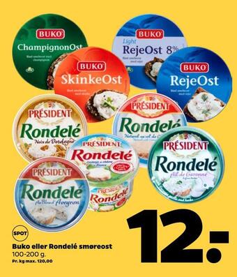 Netto Buko eller rondelé smøreost tilbud