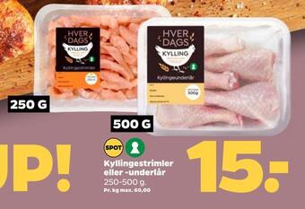 Netto Kyllingestrimler eller -underlår tilbud