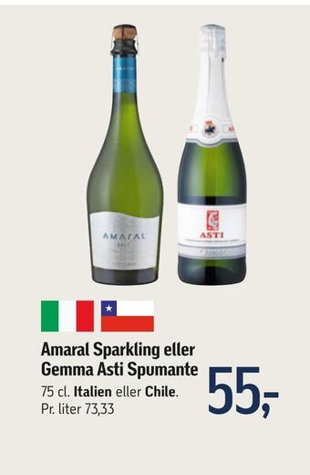 Føtex Amaral sparkling eller gemma asti spumante tilbud