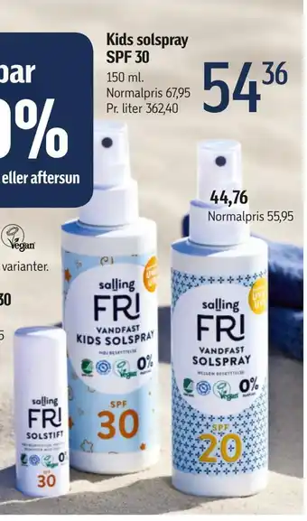 Føtex Kids solspray spf 30 tilbud