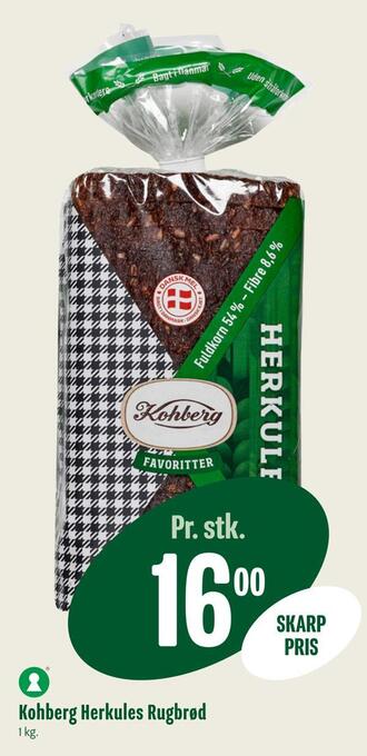 Min Købmand Kohberg herkules rugbrød tilbud