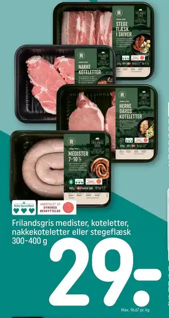 REMA 1000 Frilandsgris medister, koteletter, nakkekoteletter eller stegeflæsk tilbud