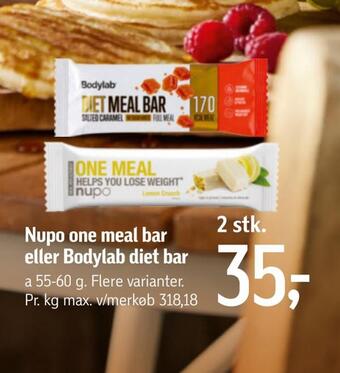 Føtex Nupo one meal bar eller bodylab diet bar tilbud