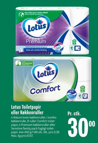 Min Købmand Lotus toiletpapir eller køkkenruller tilbud
