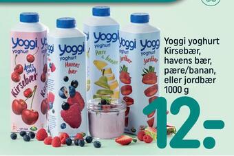 Yoggi yoghurt kirsebær, havens bær, pære/banan, eller jordbær