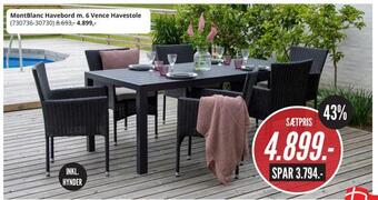 Montblanc havebord m. 6 vence havestole