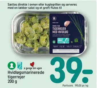 REMA 1000 Hvidløgsmarinerede tigerrejer tilbud