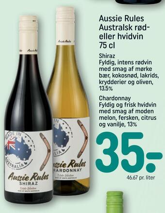 Aussie rules australsk rød eller hvidvin