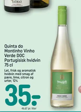 REMA 1000 Quinta do montinho vinho verde doc portugisisk hvidvin tilbud