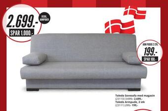 My Home Toledo sovesofa med magasin tilbud