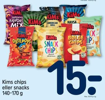 REMA 1000 Kims chips eller snacks tilbud