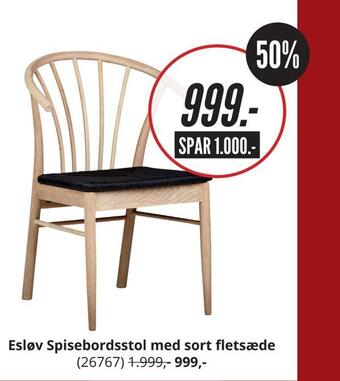 My Home Esløv spisebordsstol med sort fletsæde tilbud