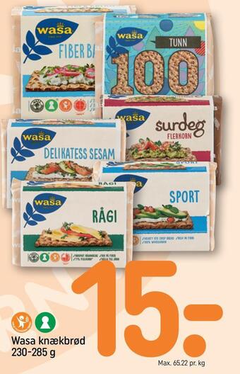 REMA 1000 Wasa knækbrød tilbud