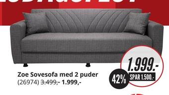 Zoe sovesofa med 2 puder
