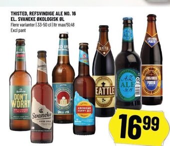 THISTED, REFSVINDIGE ALE NO. 16 EL. SVANEKE ØKOLOGISK ØL