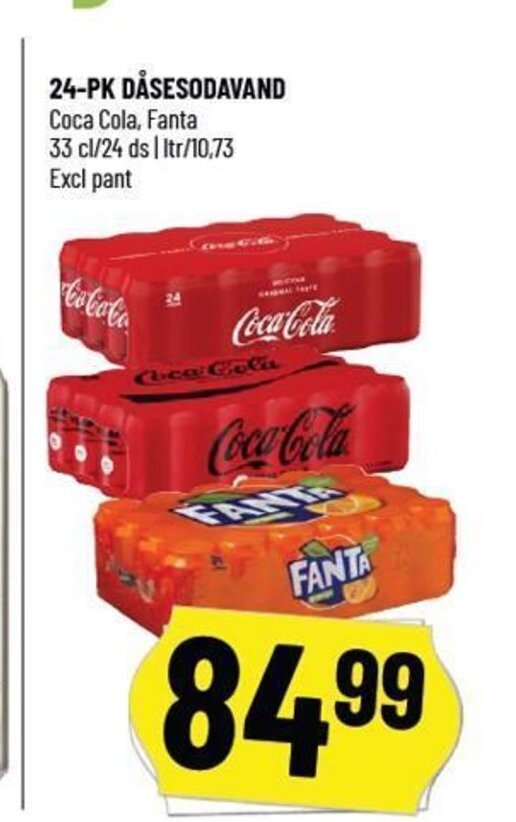 Løvbjerg 24-PK DÅSESODAVAND Coca Cola, Fanta tilbud