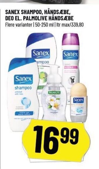 Løvbjerg SANEX SHAMPOO, HÅNDSÆBE, DEO EL. PALMOLIVE HÅNDSÆBE tilbud