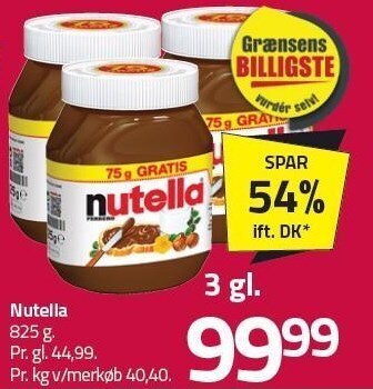 Fleggaard Nutella 3 glas tilbud