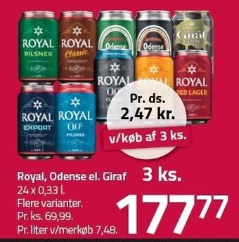 Fleggaard Royal, odense el. giraf 3 ks. tilbud