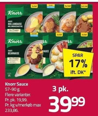 Fleggaard Knorr sauce 3 pk. tilbud