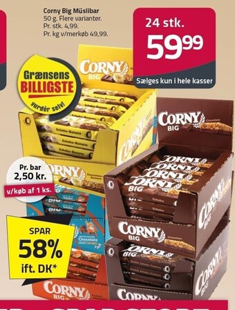 Fleggaard Corny big müslibar 24 stk tilbud