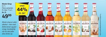 Fleggaard Monin sirup 0,7 l. flere varianter tilbud