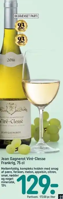 REMA 1000 Jean gagnerot viré-clesse frankring, 75 cl tilbud
