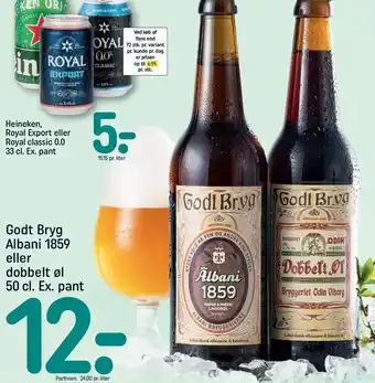 REMA 1000 Godt bryg albani 1859 eller dobbelt øl tilbud