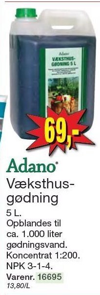 Harald Nyborg Adano væksthusgødning tilbud