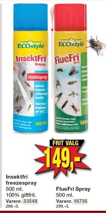Harald Nyborg Ecostyle insektfri freezespray eller fluefri spray tilbud