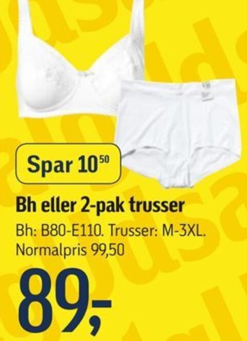 Føtex Bh eller 2-pak trusser tilbud