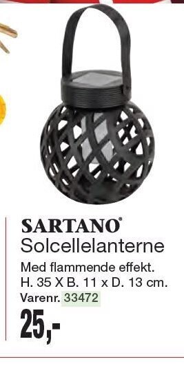 Harald Nyborg Sartano solcellelanterne tilbud