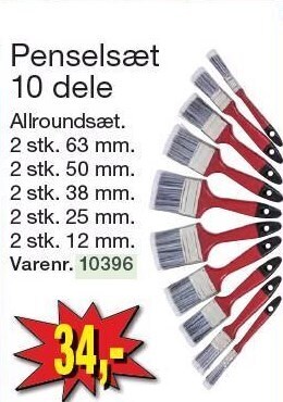 Penselsæt 10 dele