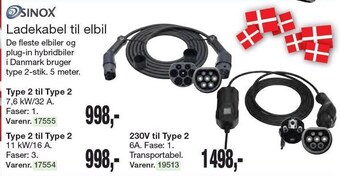 Sinox ladekabel til elbil