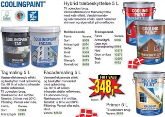 Harald Nyborg Coolingpaint hybrid træbeskyttelse 5 l, tagmaling 5 l, facademaling 5 l eller primer 5 l tilbud