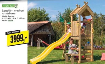 Harald Nyborg Jungle gym legetårn med gul rutsjebane tilbud