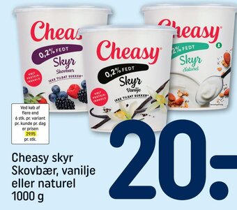 REMA 1000 Cheasy skyr Skovbær, vanilje eller naturel 1000 g tilbud