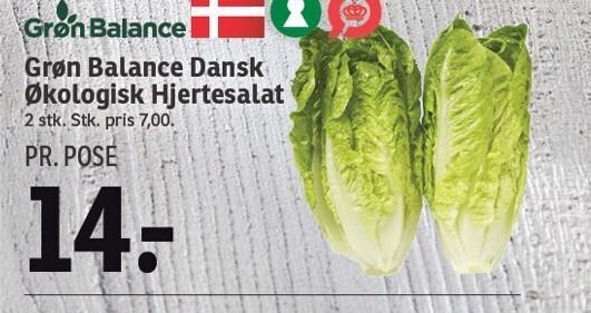 SPAR Grøn balance dansk økologiske hjertesalat tilbud