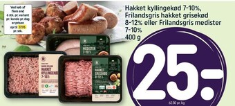 REMA 1000 Hakket kyllingekød 7-10% frilandsgris hakket grisekød 8-12% eller frilandsgris medister tilbud